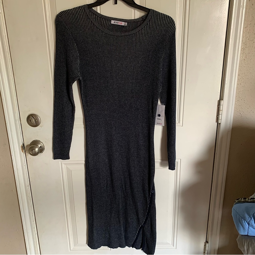Just Fab Black Midi Sweater Dress - 1X - New with tags